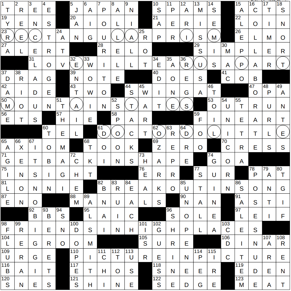 0101 23 NY Times Crossword 1 Jan 23 Sunday NYXCrossword