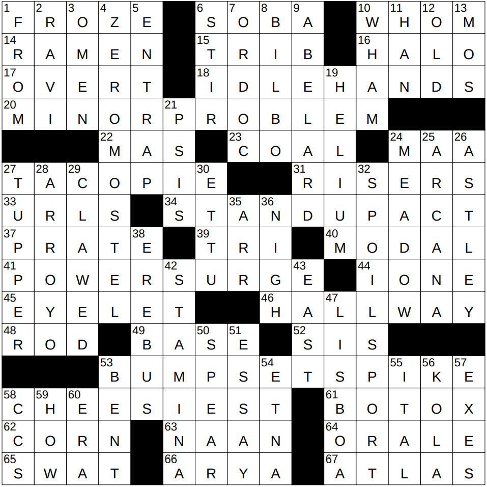 0108 25 NY Times Crossword 8 Jan 25 Wednesday NYXCrossword