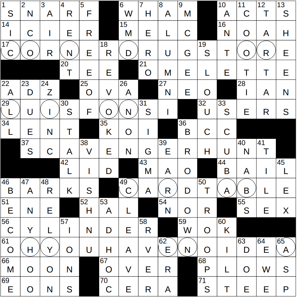 0121 25 NY Times Crossword 21 Jan 25 Tuesday NYXCrossword