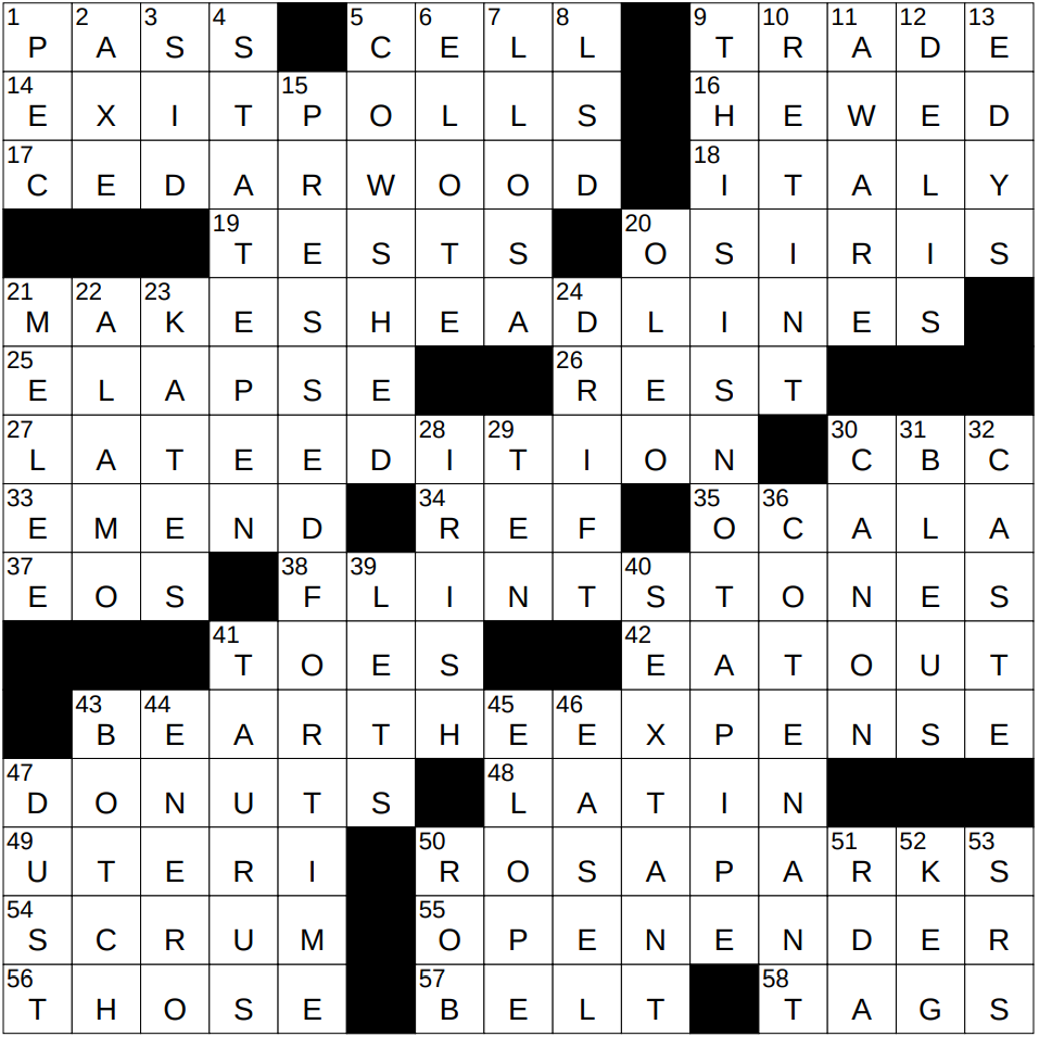 0124 25 NY Times Crossword 24 Jan 25 Friday NYXCrossword