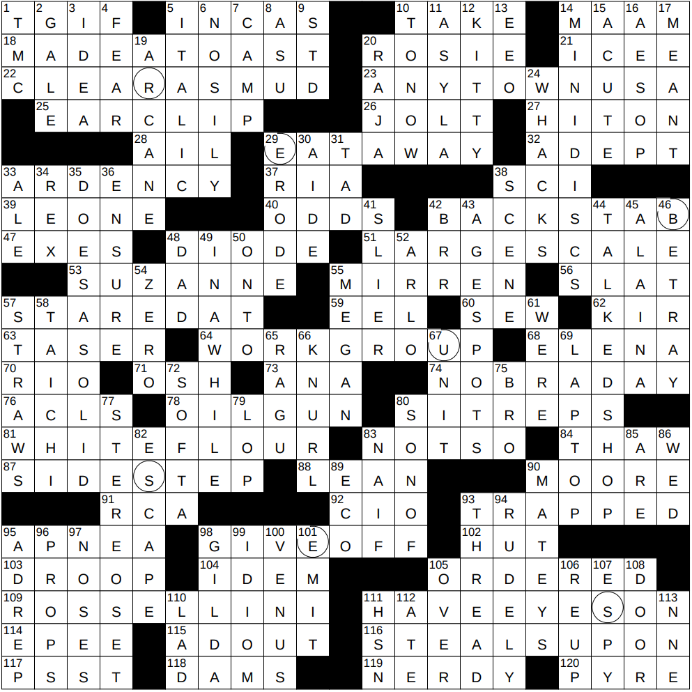 clamps in a shop nyt crossword