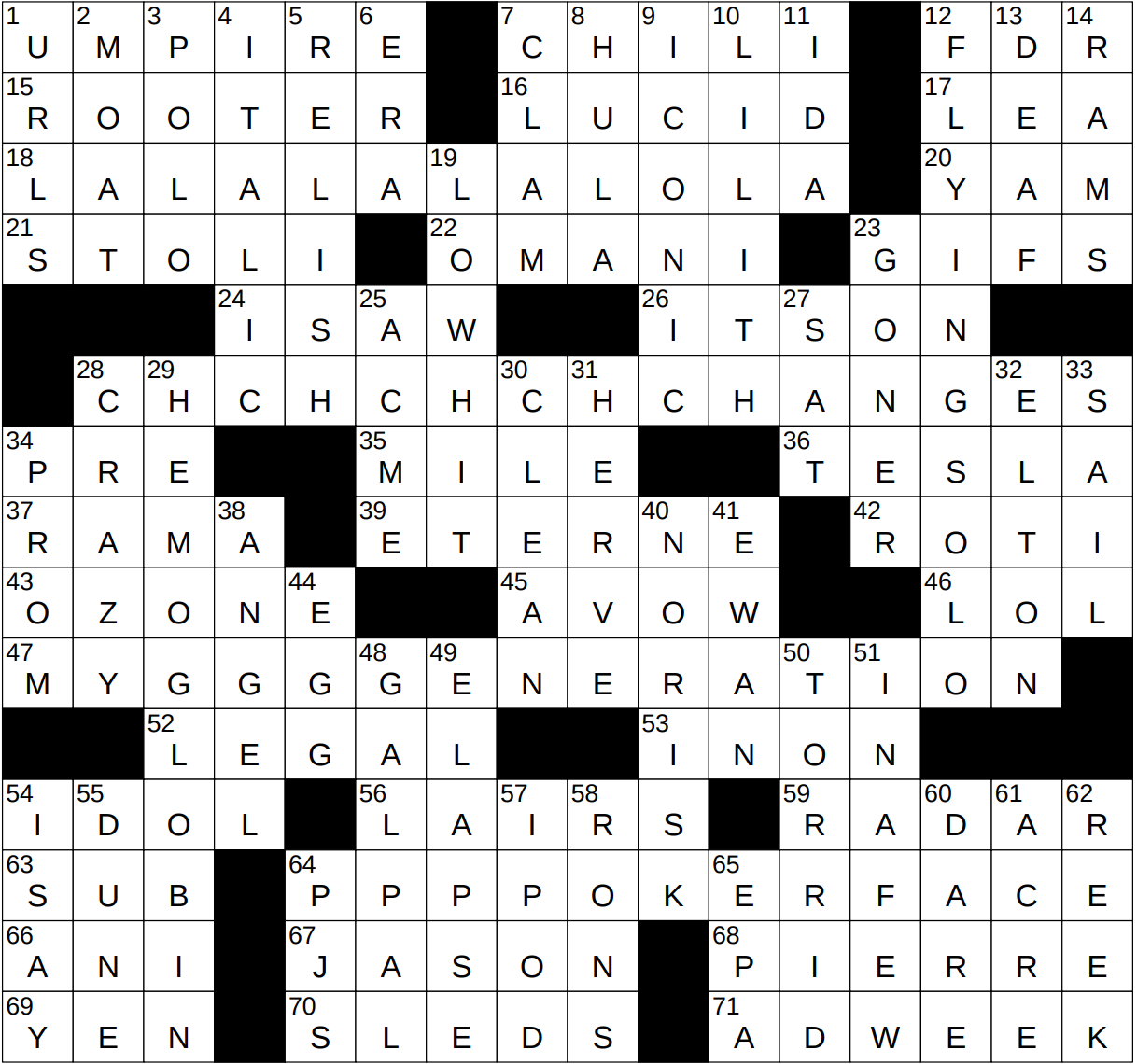 0207 24 NY Times Crossword 7 Feb 24 Wednesday NYXCrossword