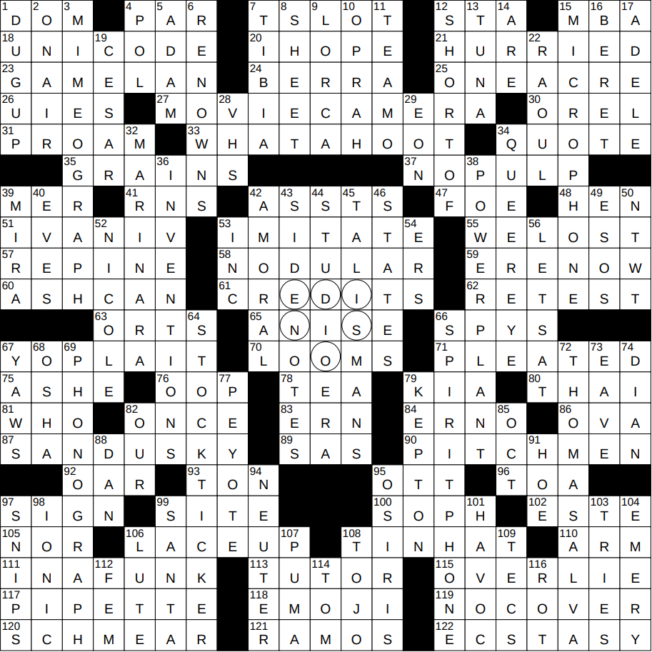 forming a union nyt crossword