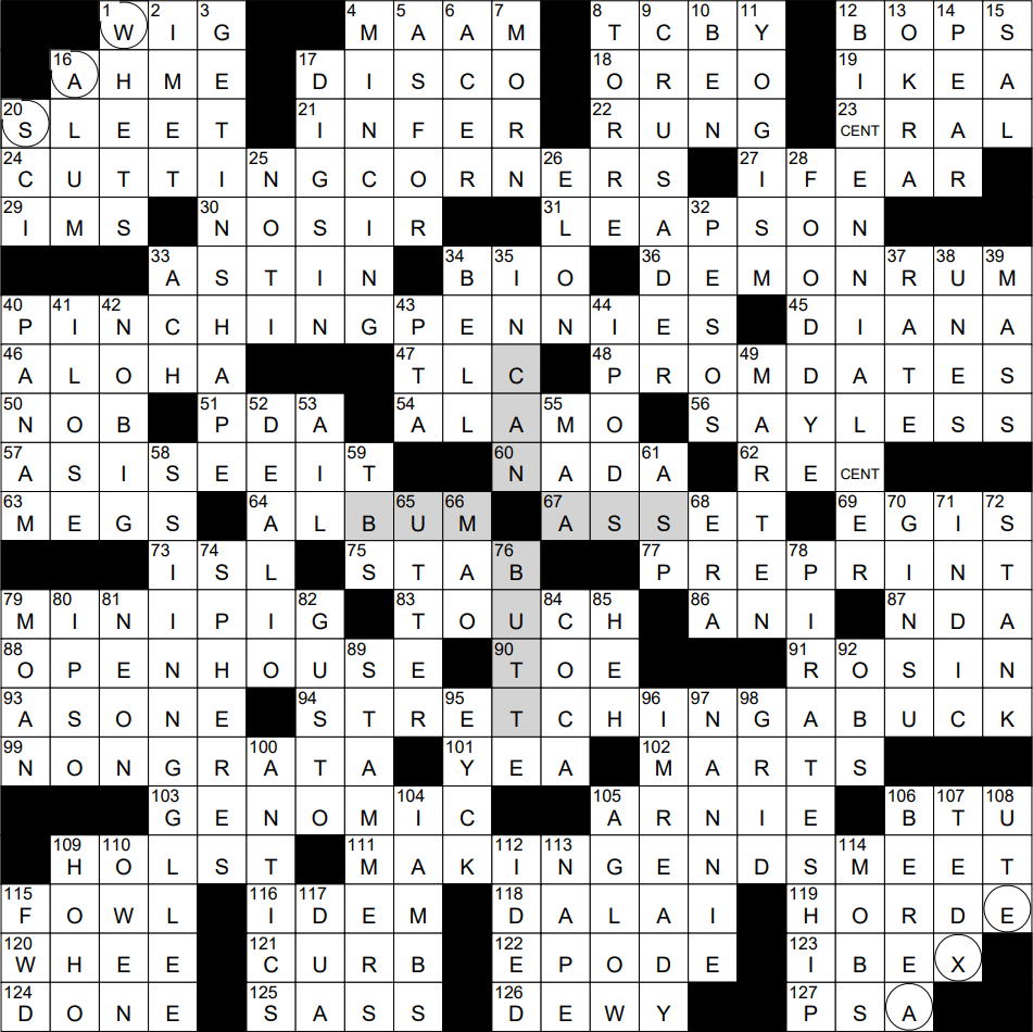 sponsorship crossword puzzle clue