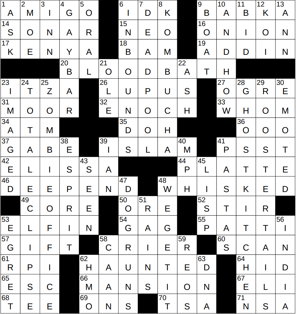 0305 25 NY Times Crossword 5 Mar 25 Wednesday NYXCrossword
