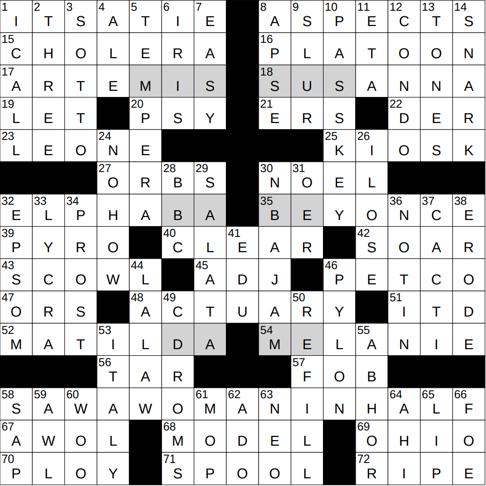0312 25 NY Times Crossword 12 Mar 25 Wednesday NYXCrossword