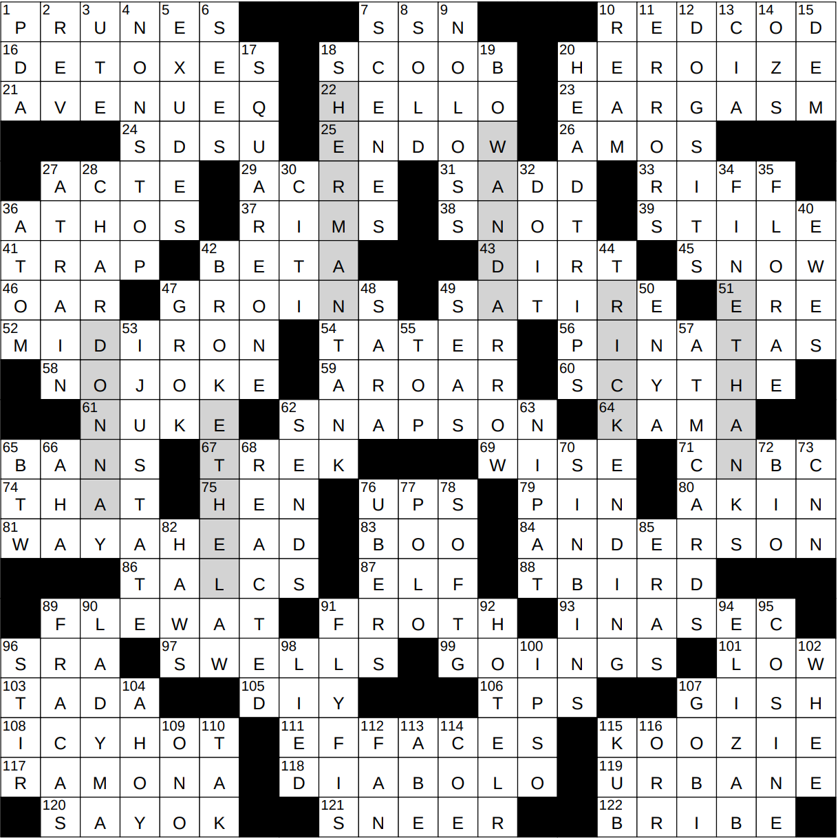 crossword clue parody crossword clue parody