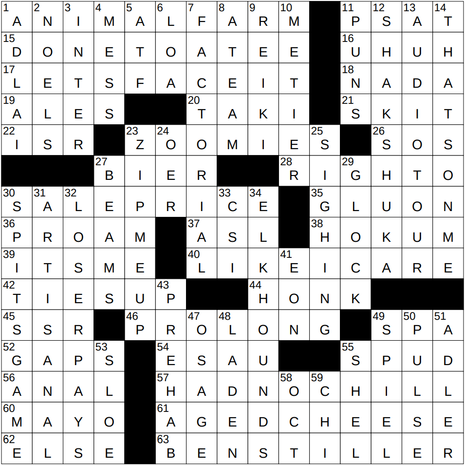 0503 25 NY Times Crossword 3 May 25 Saturday NYXCrossword