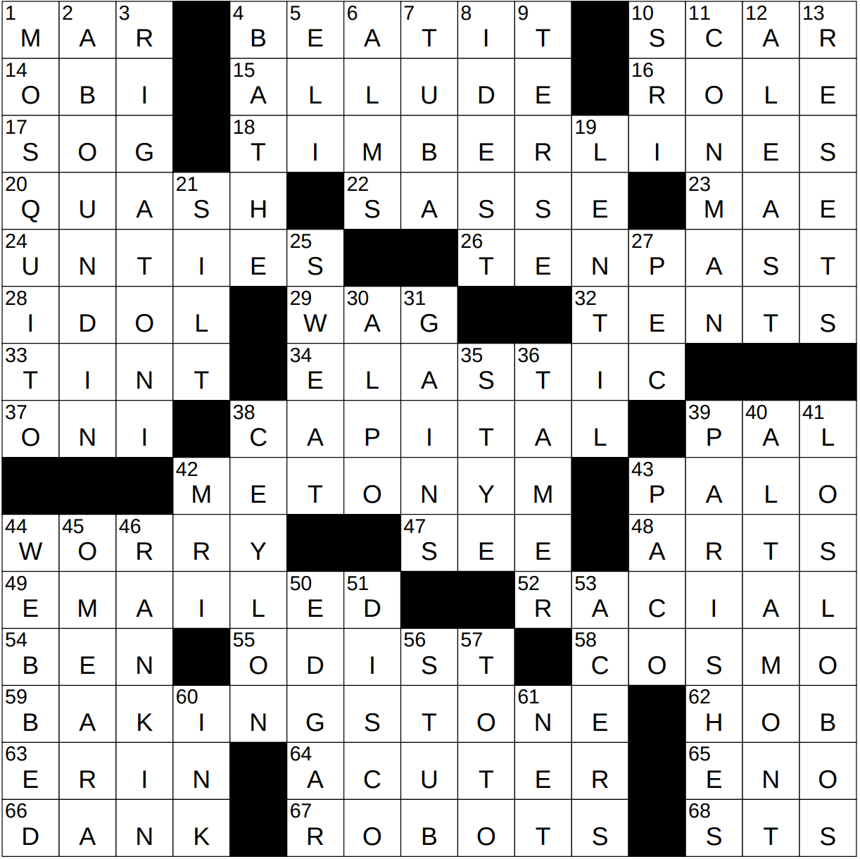 0504 23 NY Times Crossword 4 May 23 Thursday NYXCrossword