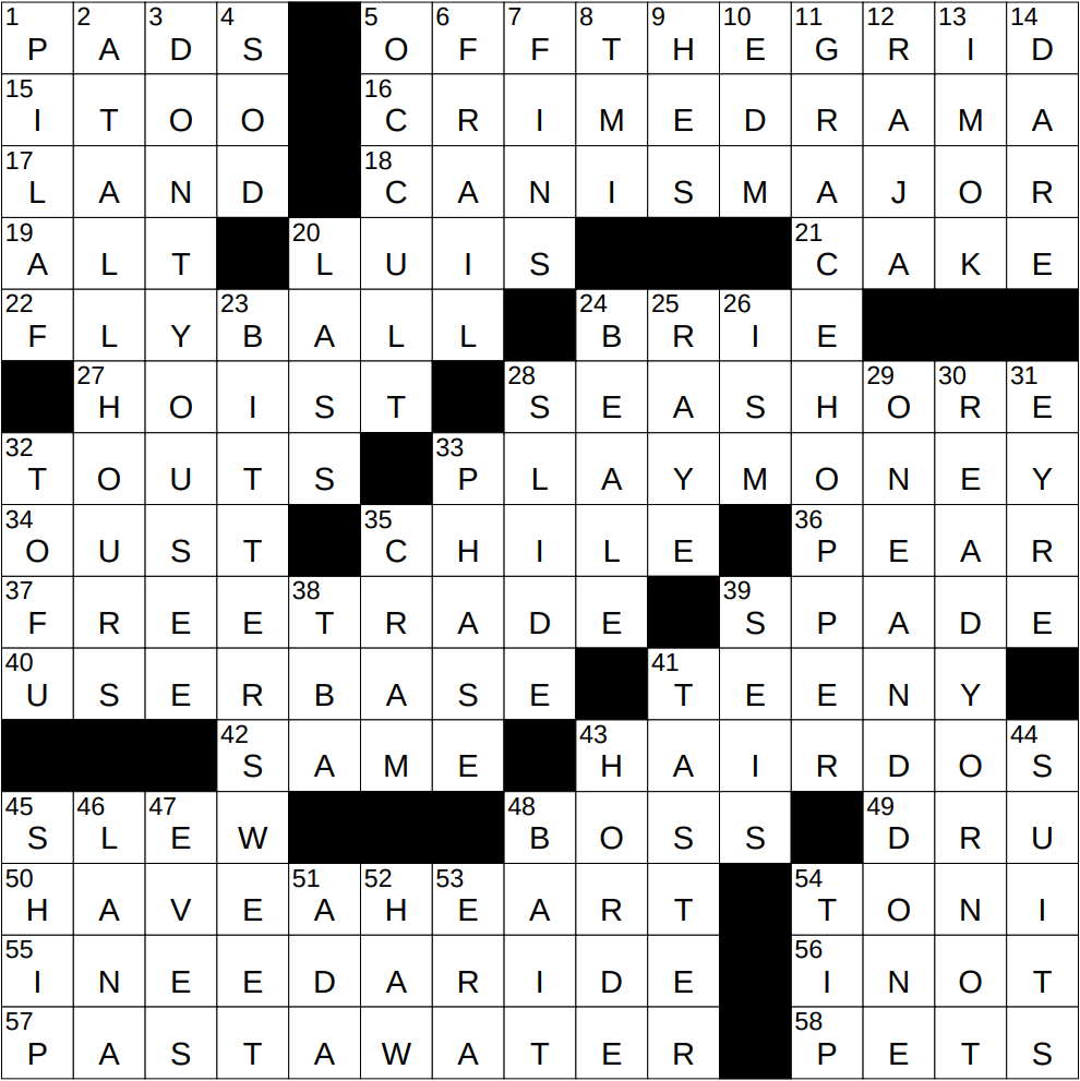 0509 25 NY Times Crossword 9 May 25 Friday NYXCrossword