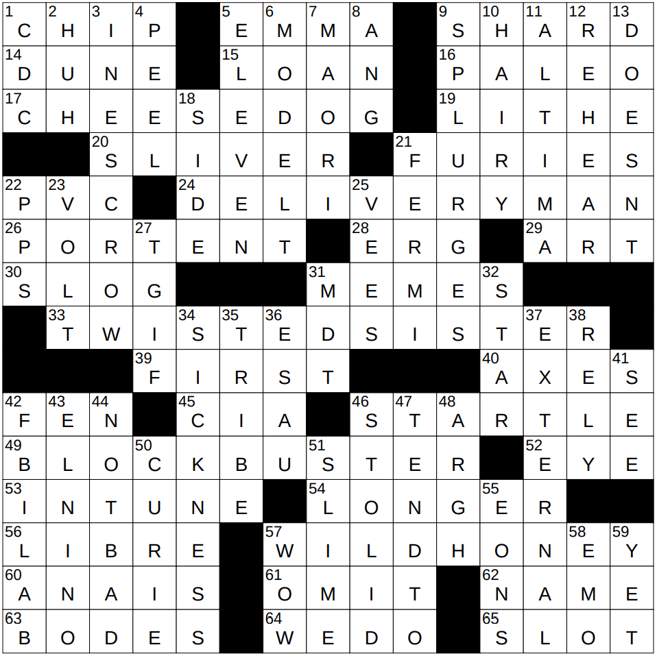 0521 25 NY Times Crossword 21 May 25 Wednesday NYXCrossword