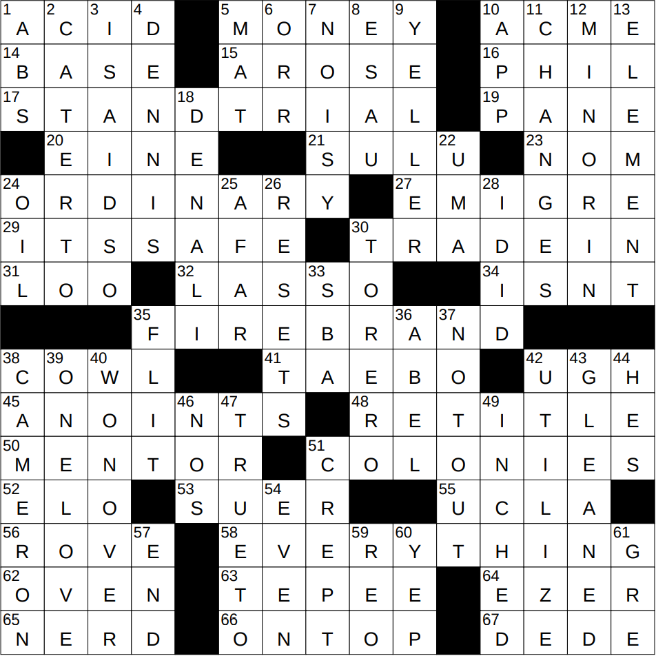 0522 25 NY Times Crossword 22 May 25 Thursday NYXCrossword