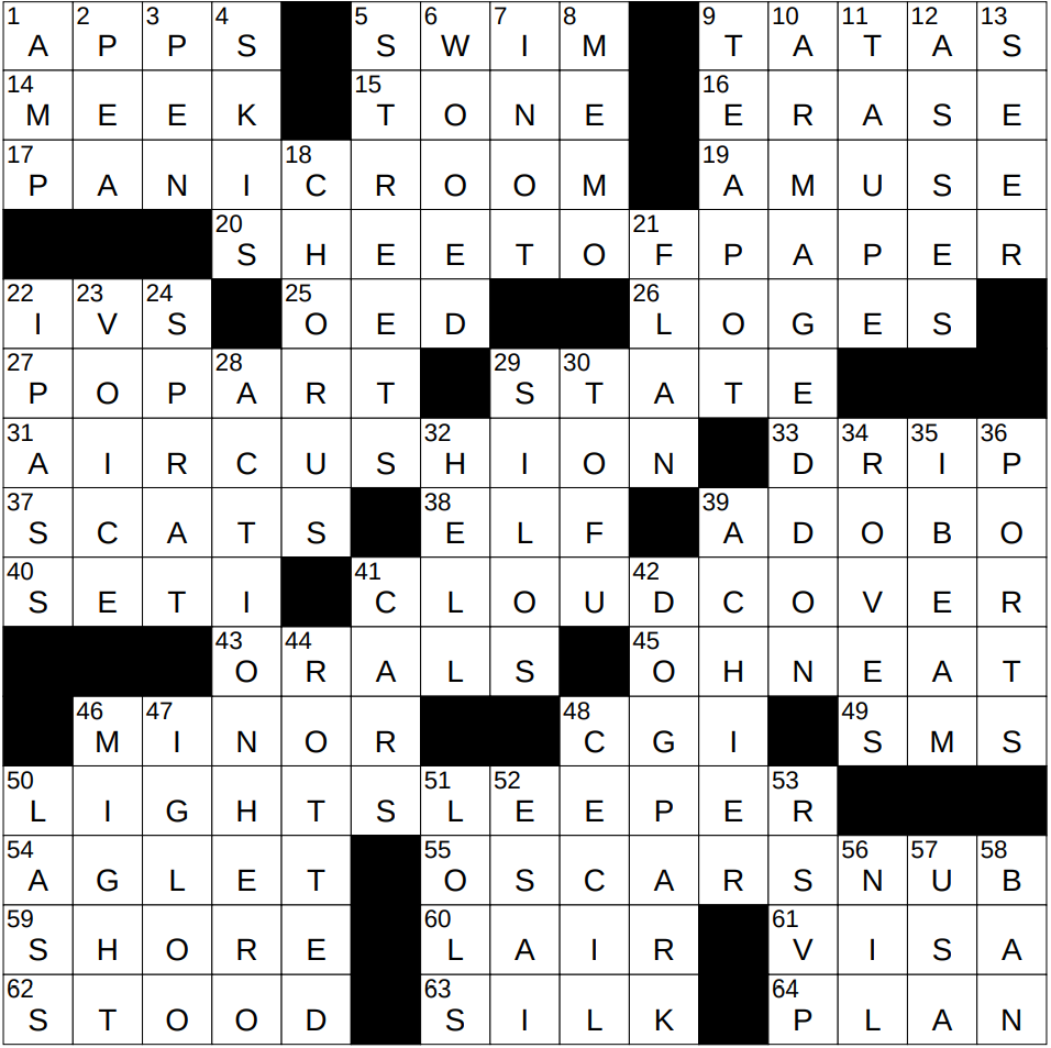 0603 25 NY Times Crossword 3 Jun 25 Tuesday NYXCrossword
