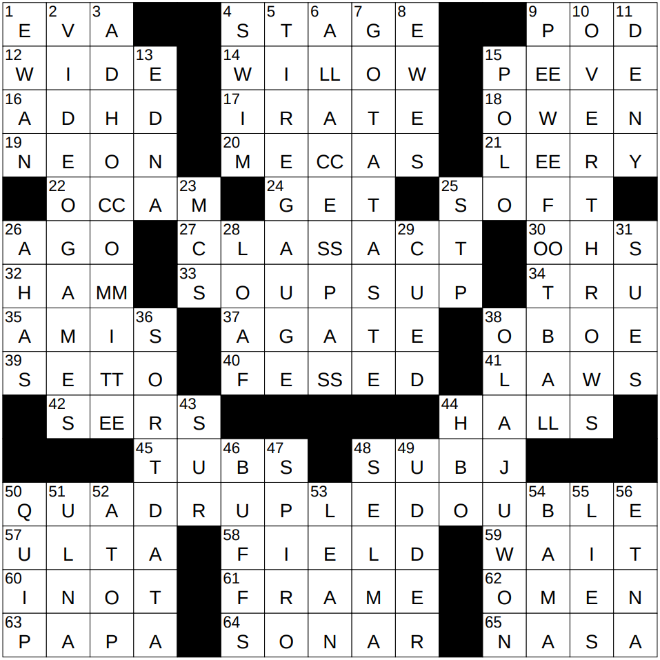 0612 25 NY Times Crossword 12 Jun 25 Thursday NYXCrossword