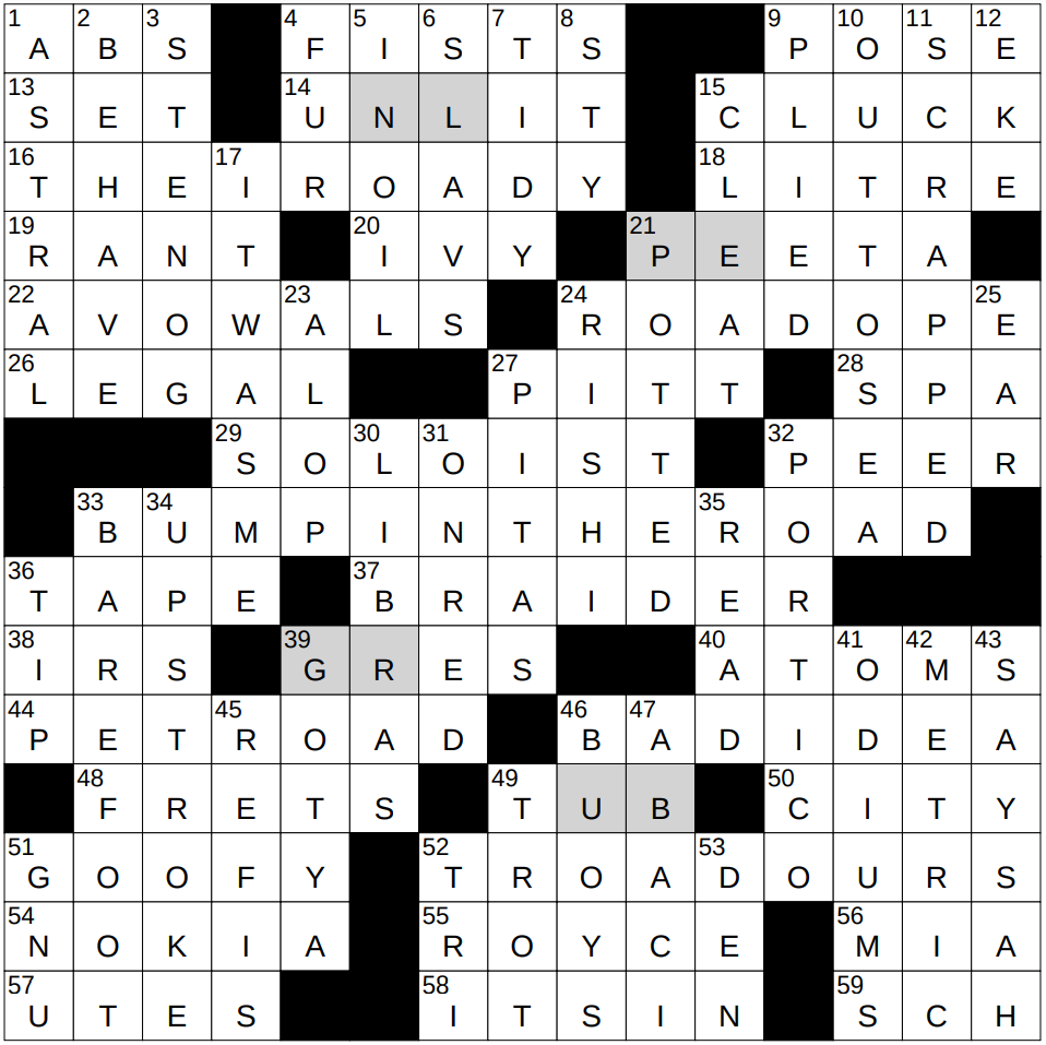 0711 24 NY Times Crossword 11 Jul 24 Thursday NYXCrossword