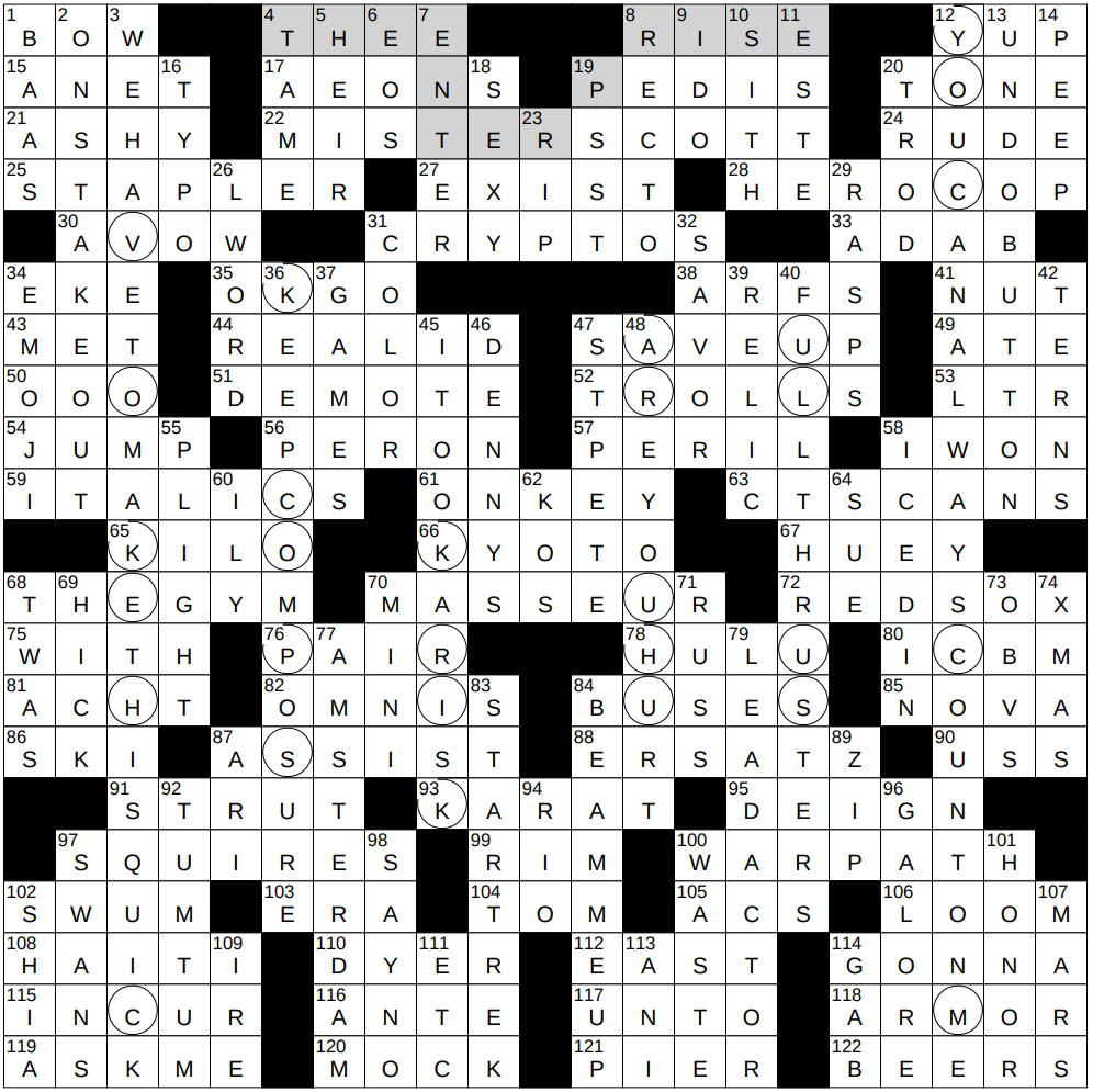 proudly affirm crossword clue 3 letters