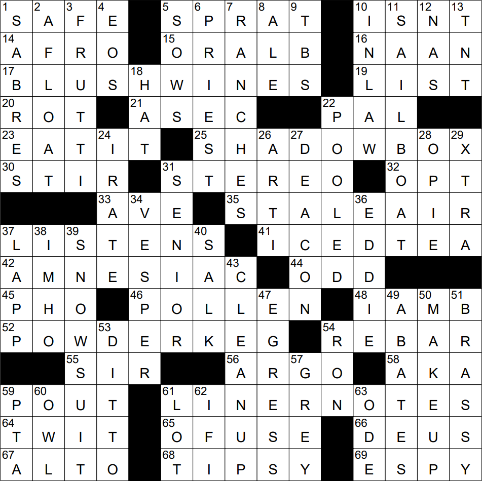 0808 22 NY Times Crossword 8 Aug 22 Monday NYXCrossword