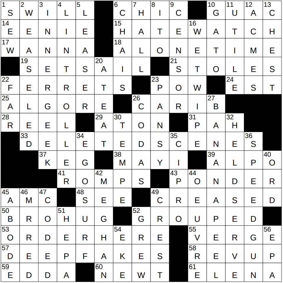 0926 25 NY Times Crossword 26 Sep 25 Friday NYXCrossword