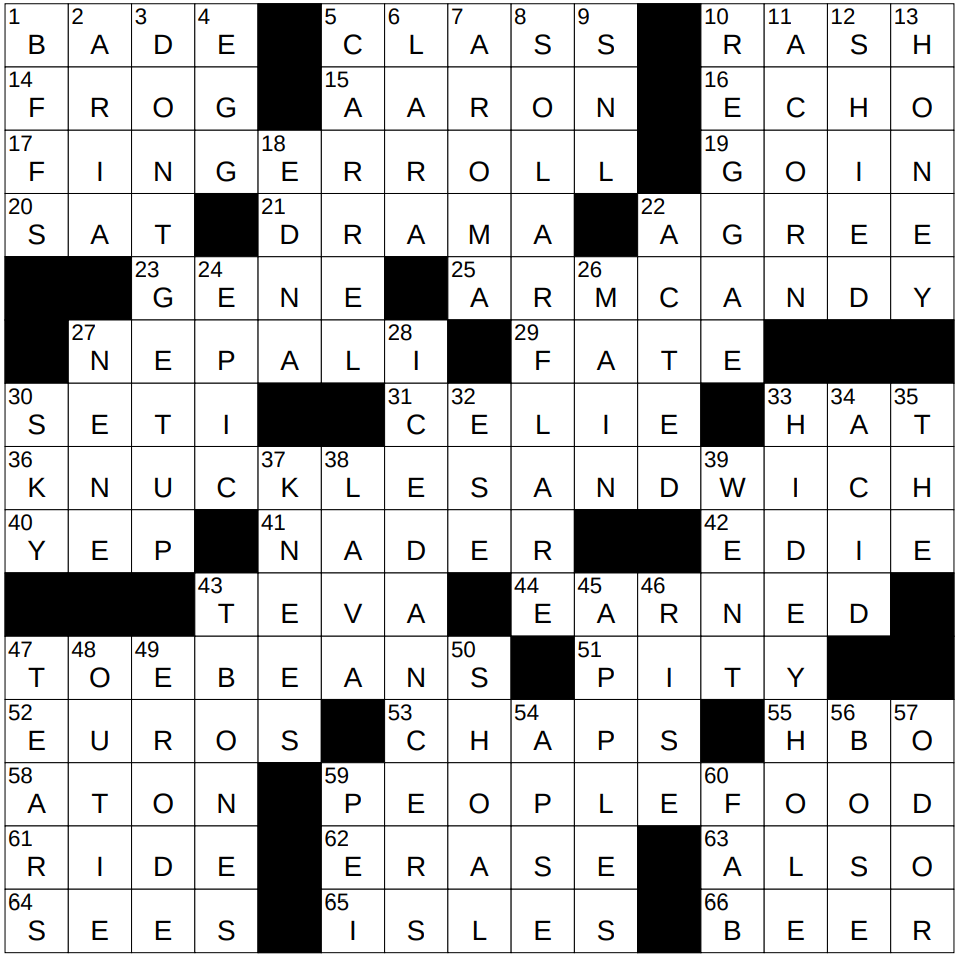 1006 25 NY Times Crossword 6 Oct 25 Monday NYXCrossword
