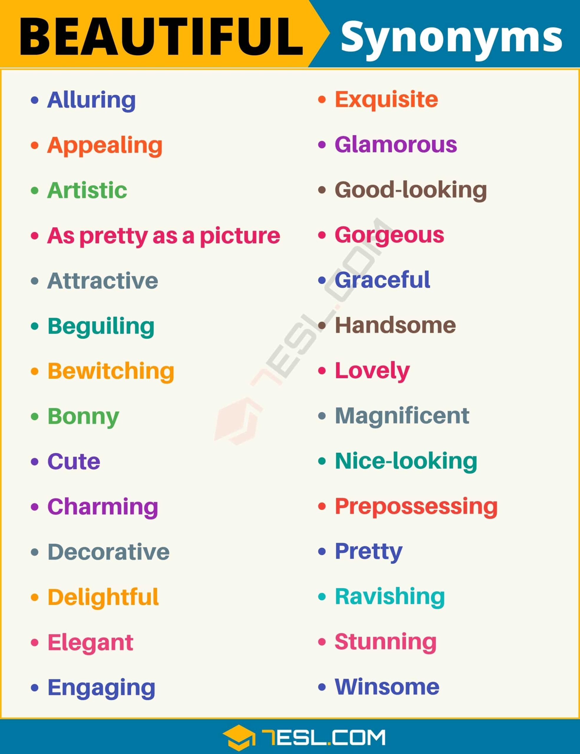 110 Synonyms For Beautiful With Examples Another Word For Beautiful 7ESL