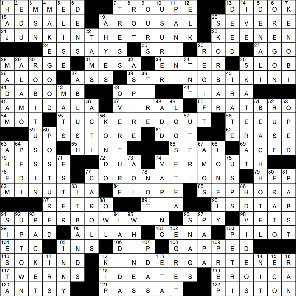 1105 23 NY Times Crossword 5 Nov 23 Sunday NYXCrossword