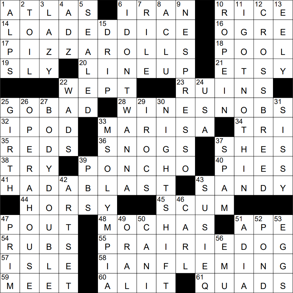 1125 22 NY Times Crossword 25 Nov 22 Friday NYXCrossword