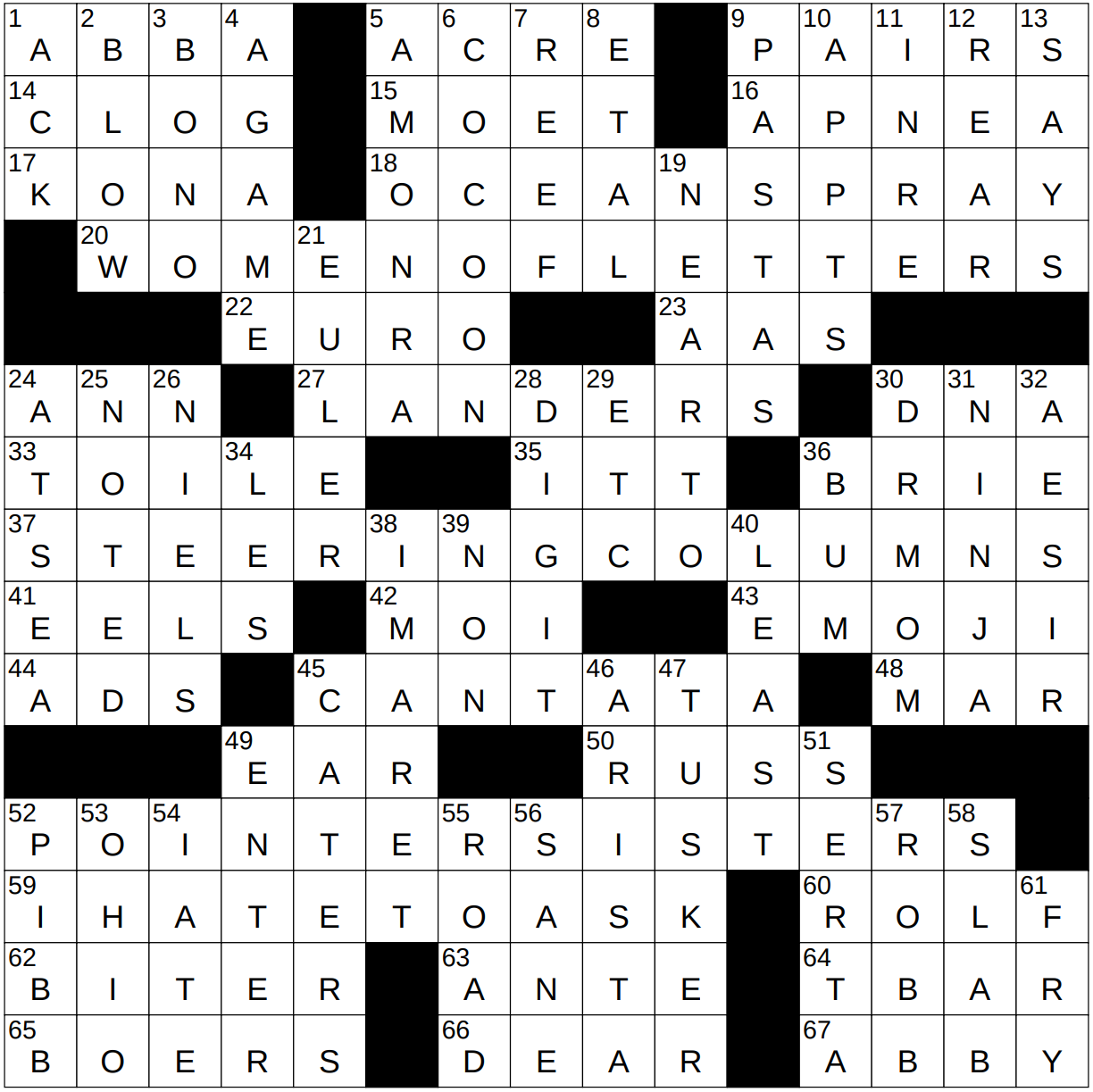 1220 23 NY Times Crossword 20 Dec 23 Wednesday NYXCrossword
