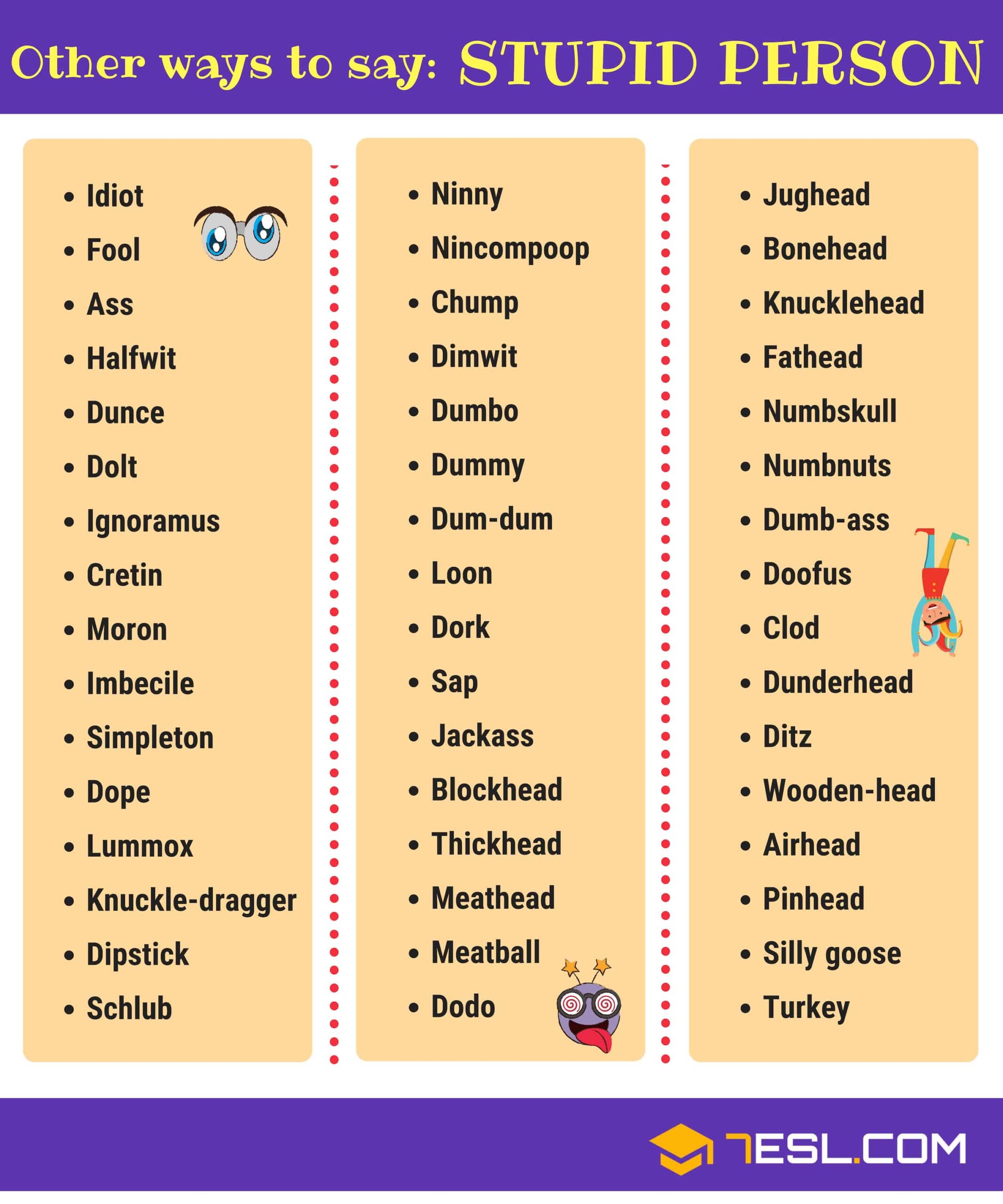 180 Synonyms For Stupid With Examples Another Word For Stupid 7ESL