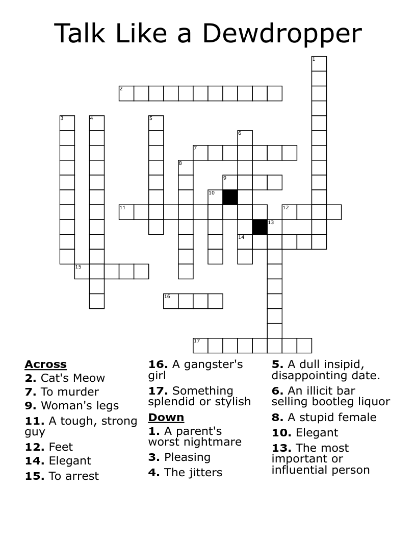 1920s Words Crossword WordMint