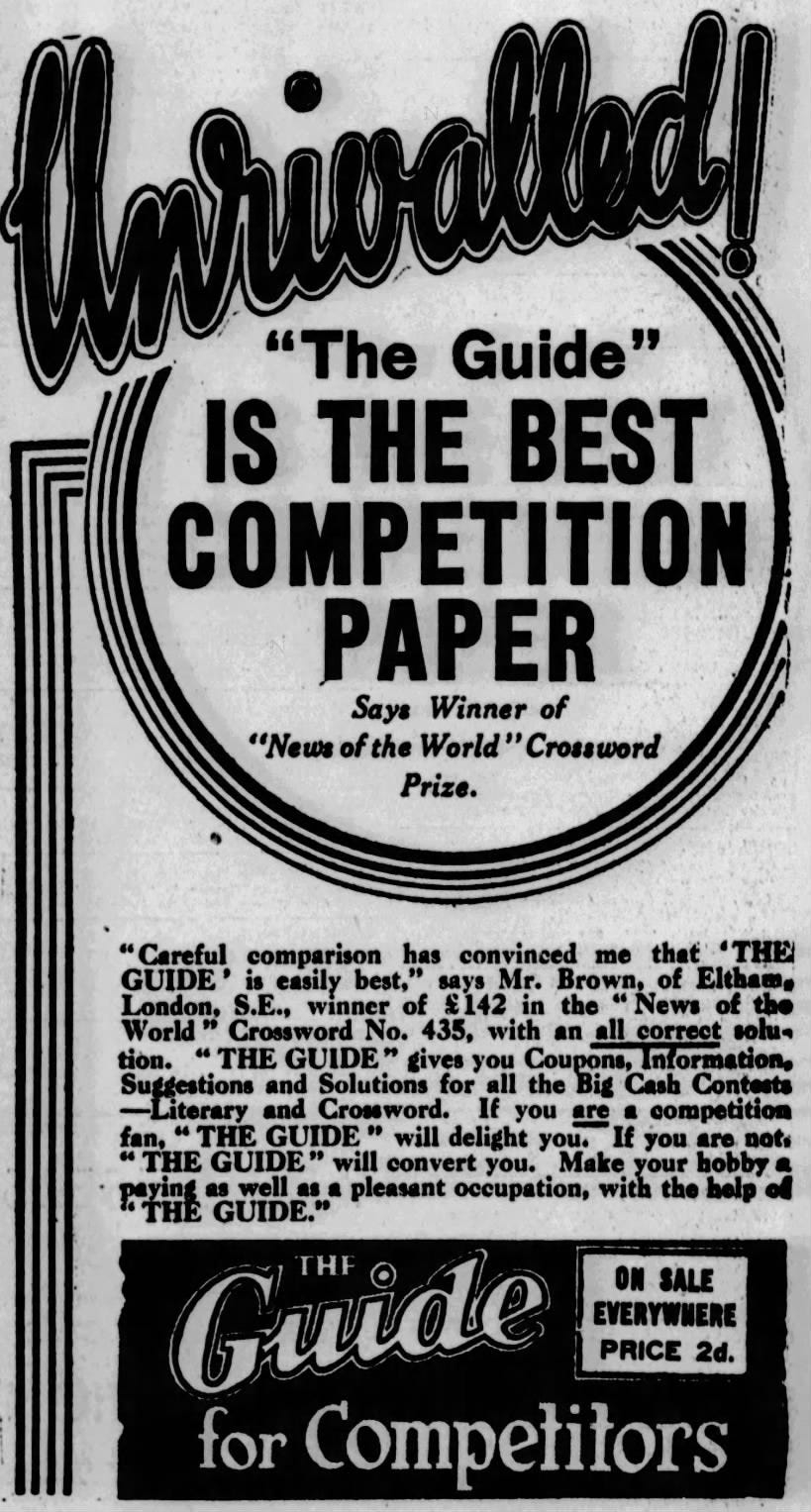 1935 The Year In Crosswords 1 Of 2 T Campbell s Grid