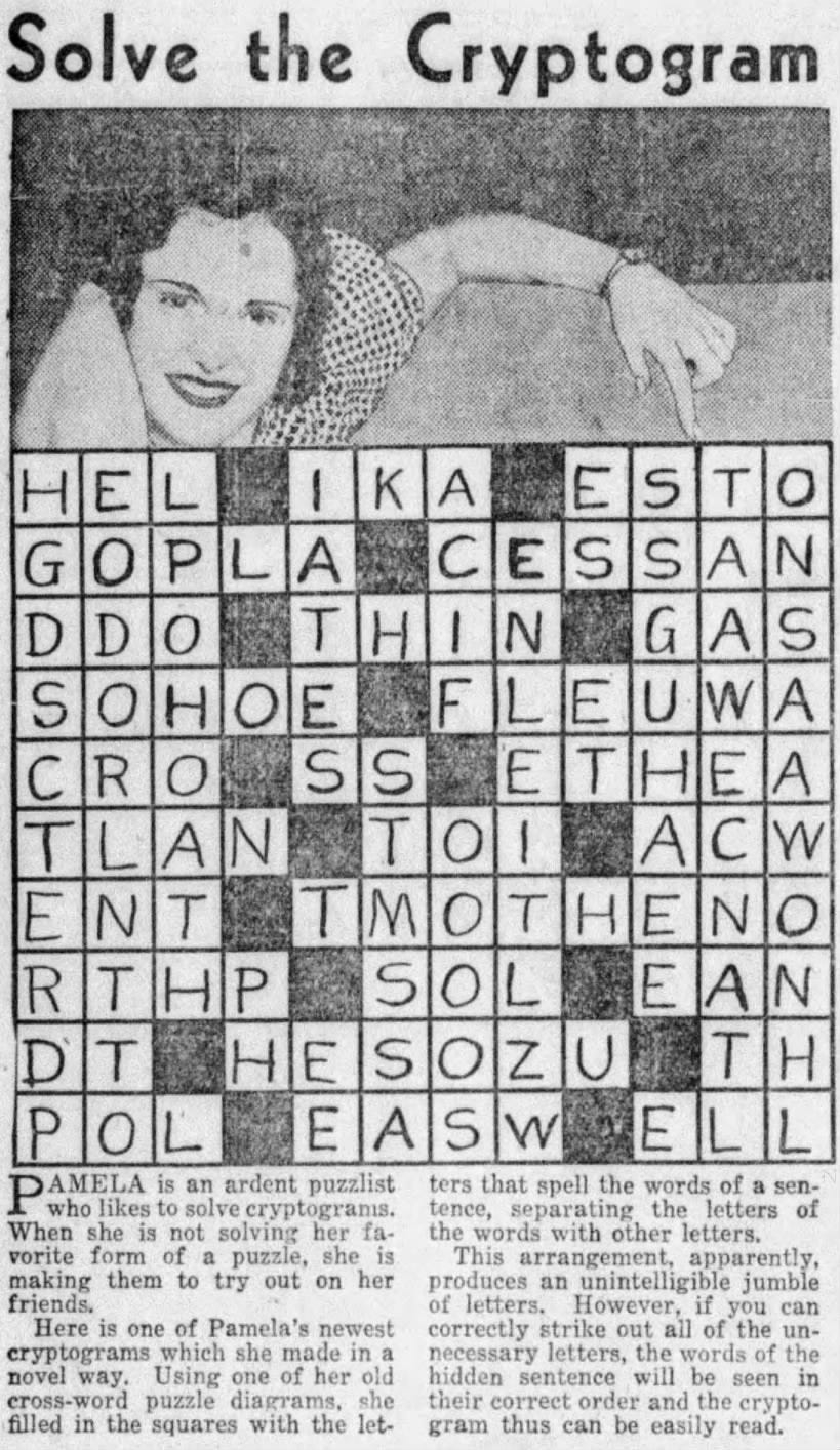 1935 The Year In Crosswords 1 Of 2 T Campbell s Grid