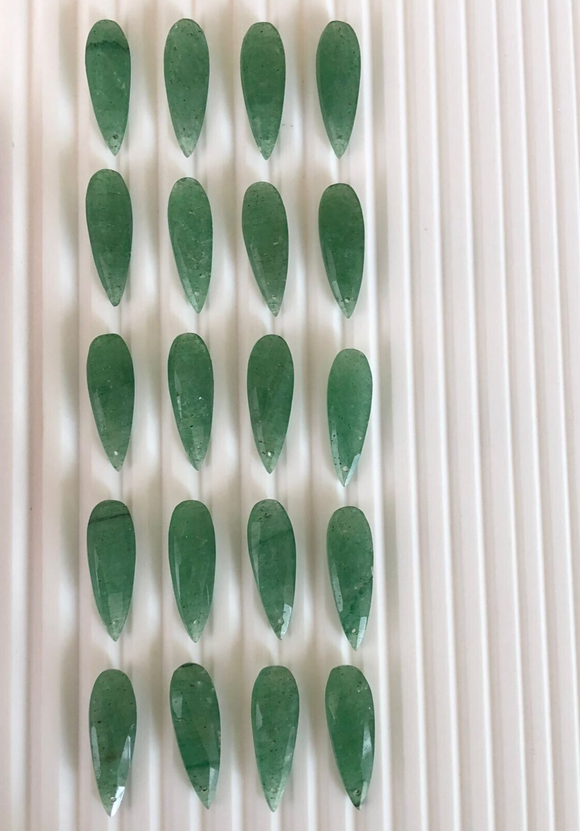 200 80 Cts Natural Green Strawberry Quartz Faceted 25x9x5 MM Drilled Gemstone EBay