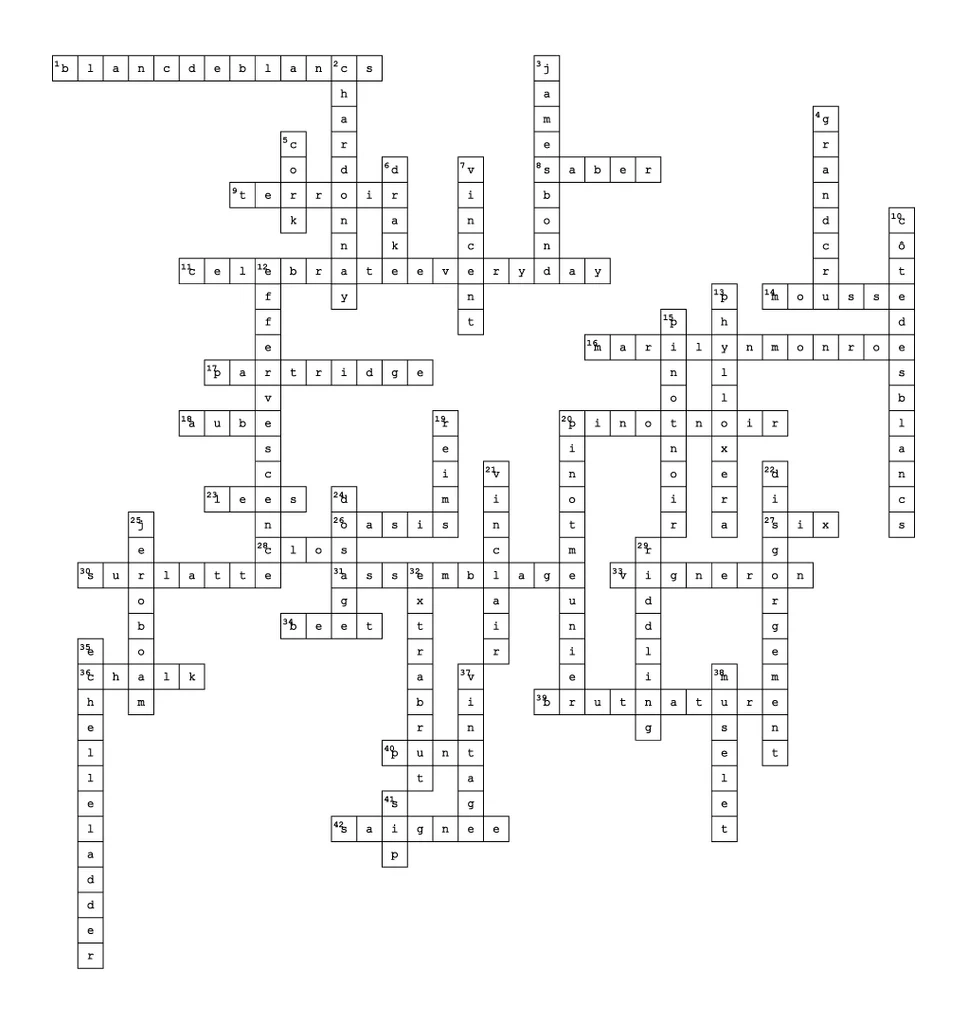 2023 Holiday Club Crossword Answers Fatcork