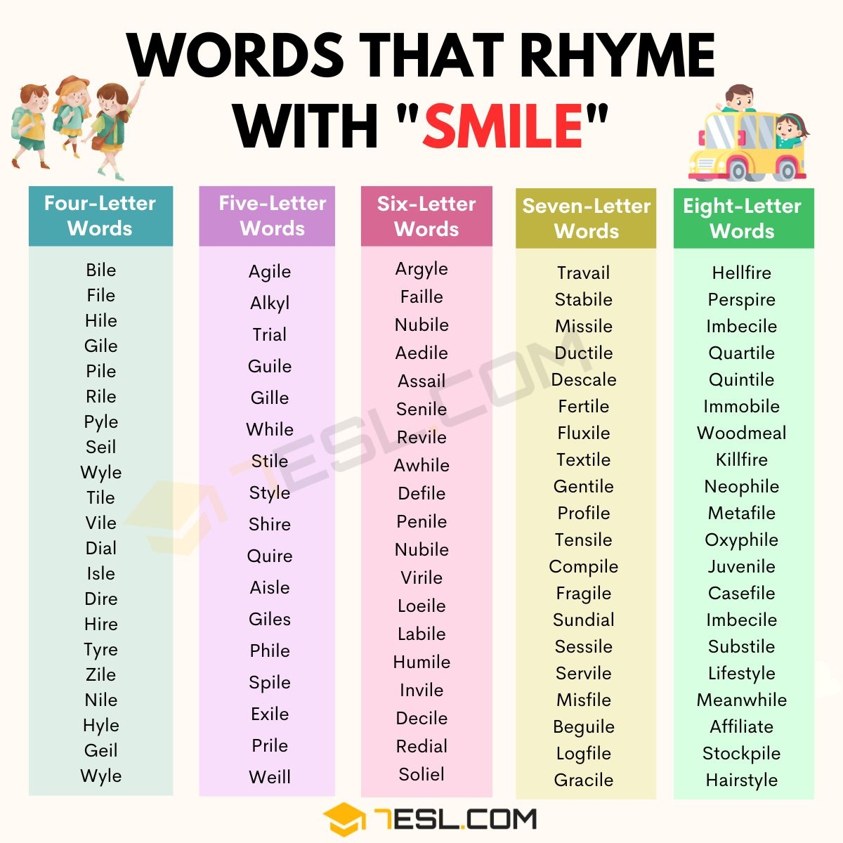 211 Nice Words That Rhyme With Smile 7ESL