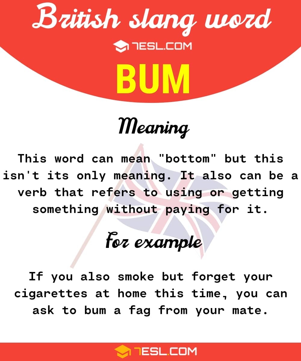 slang words for bum