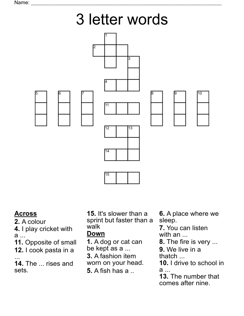 3 Letter Words Crossword WordMint 3 Letter Words Crossword WordMint