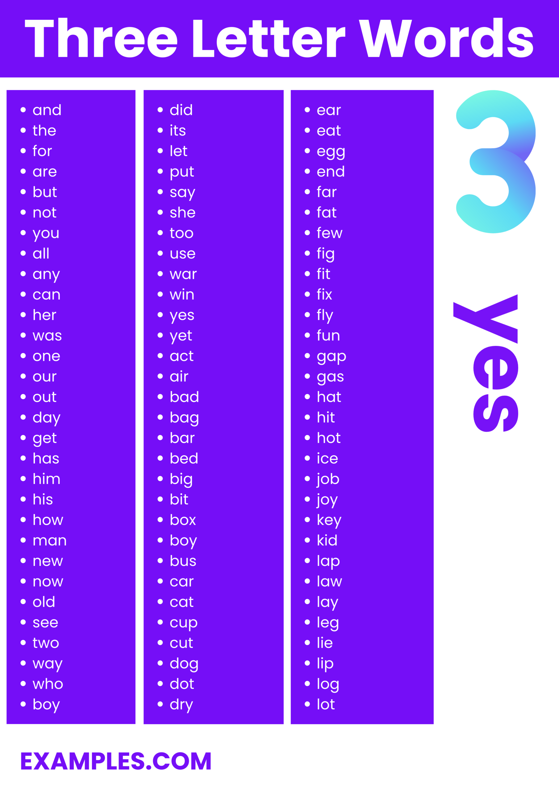 450 3 Letter Words List Meaning PDF 450 3 Letter Words List Meaning PDF