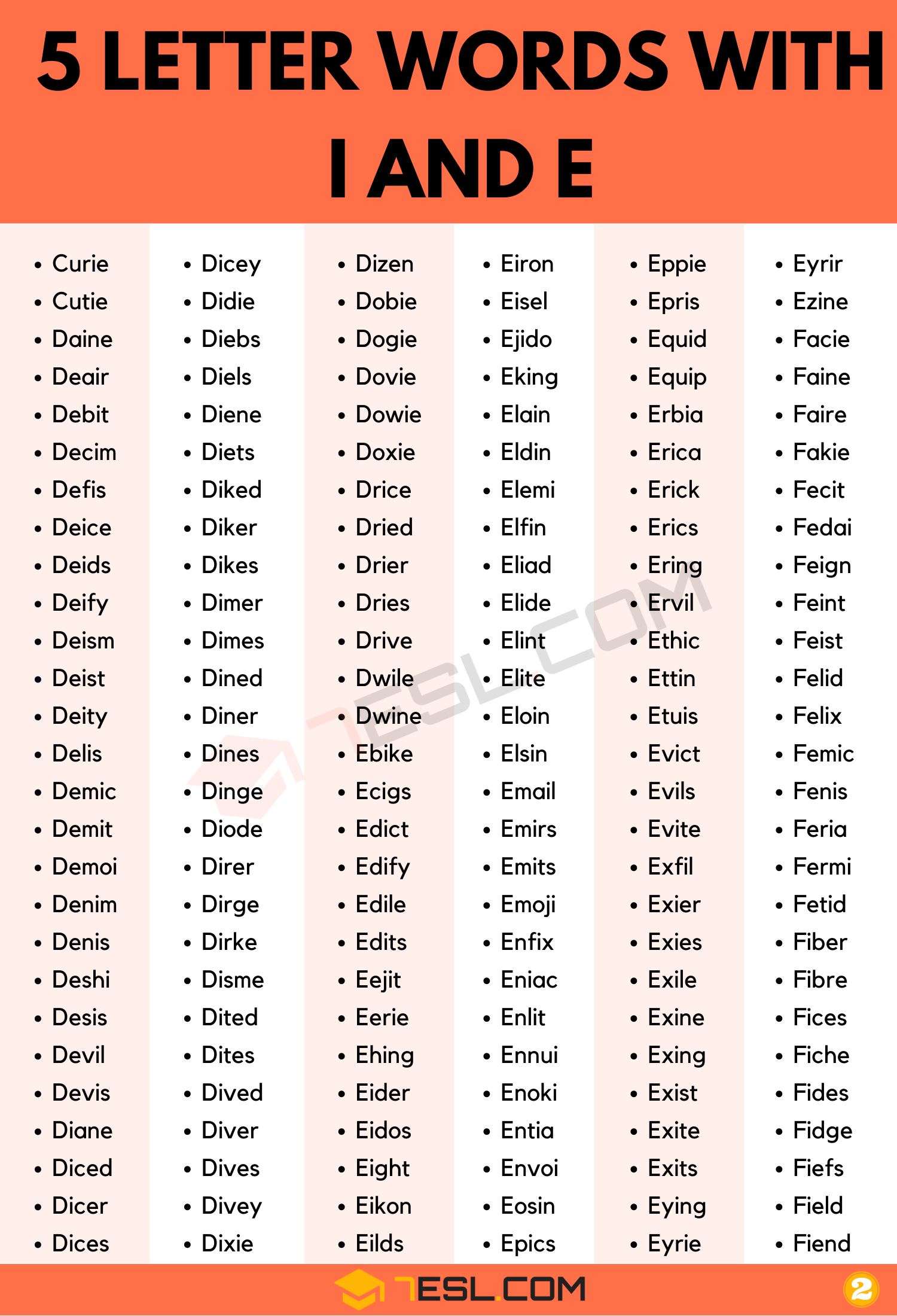 5 Letter Words With I And E 1000 Words In English 7ESL 5 Letter Words With I And E 1000 Words In English 7ESL