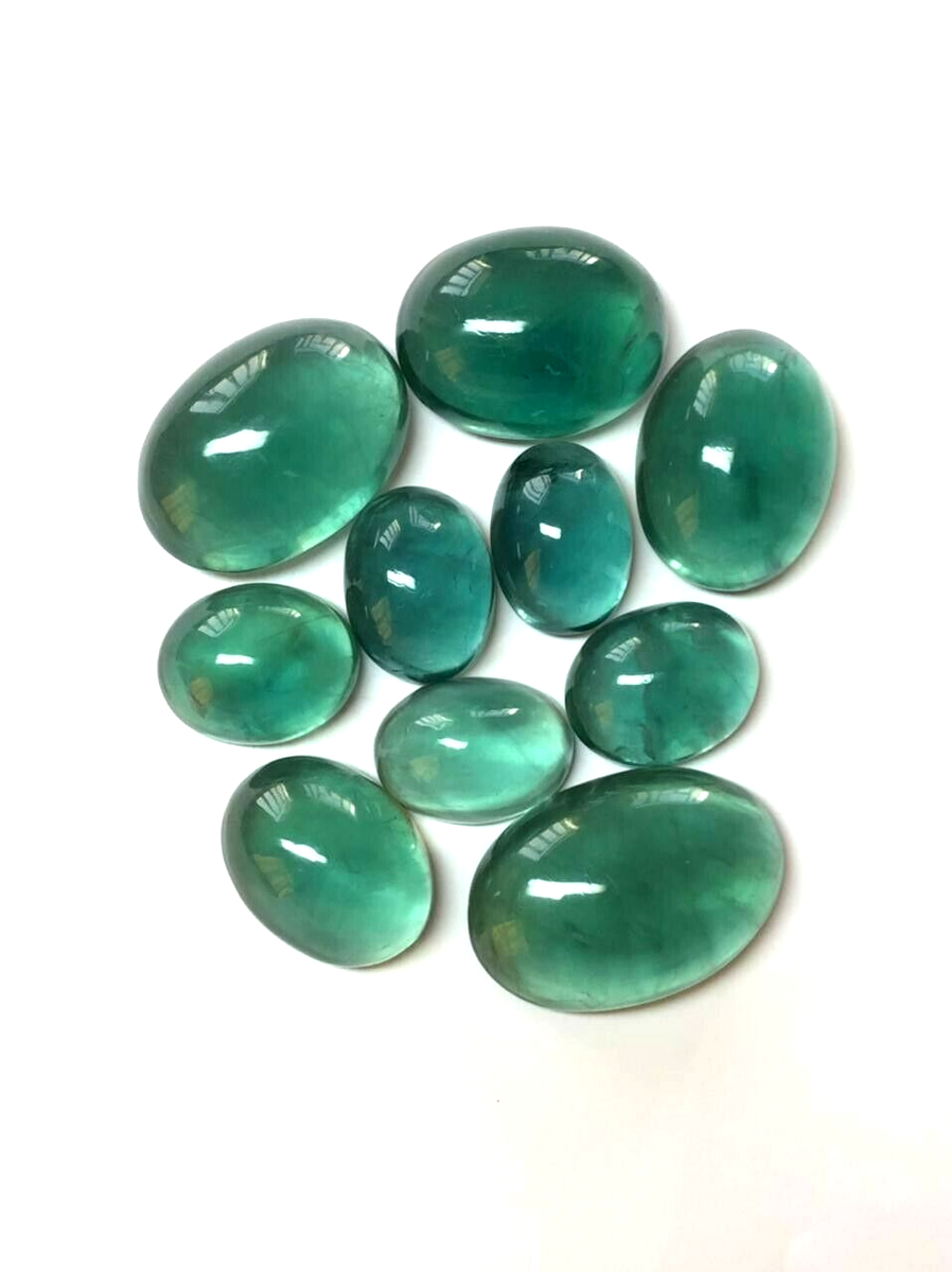 654Cts Natural Green Fluorite Oval Cabochons Top Quality Fluorite Loose Gemstone EBay