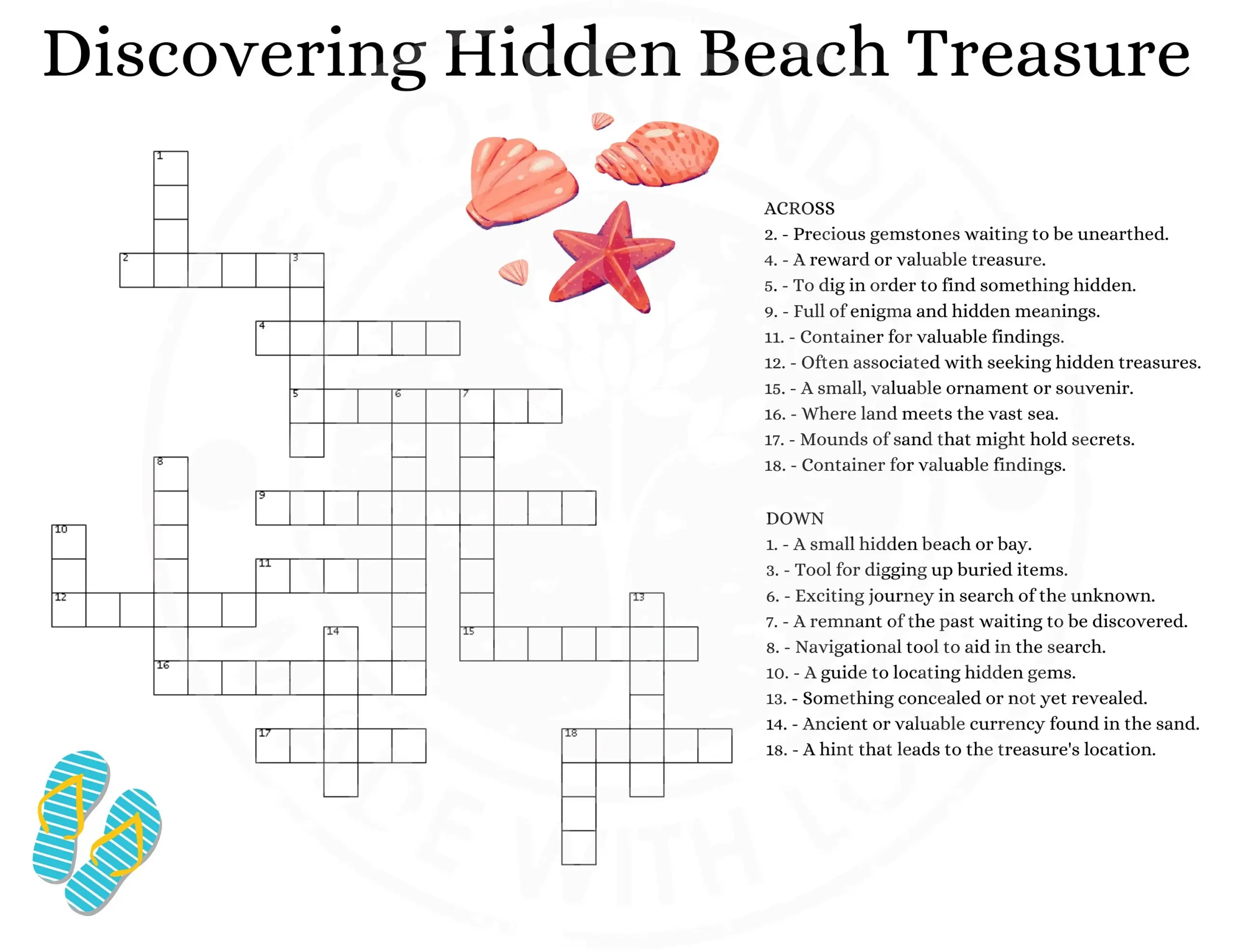 8 Sea Lovers Crossword Puzzles PDF Instant Download Etsy