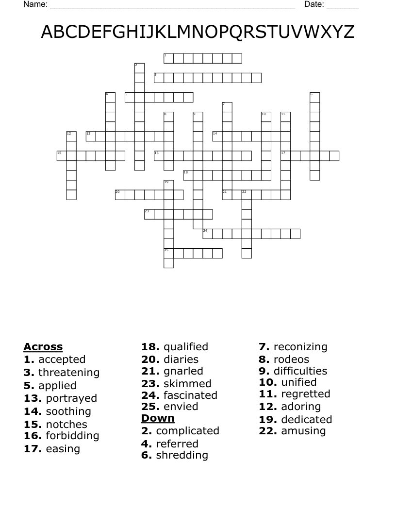 ABCDEFGHIJKLMNOPQRSTUVWXYZ Crossword WordMint ABCDEFGHIJKLMNOPQRSTUVWXYZ Crossword WordMint