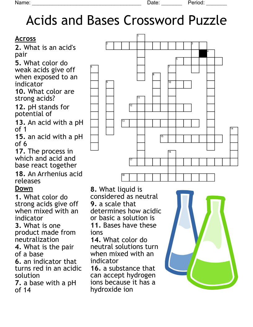 Acids And Bases Crossword Puzzle WordMint Acids And Bases Crossword Puzzle WordMint