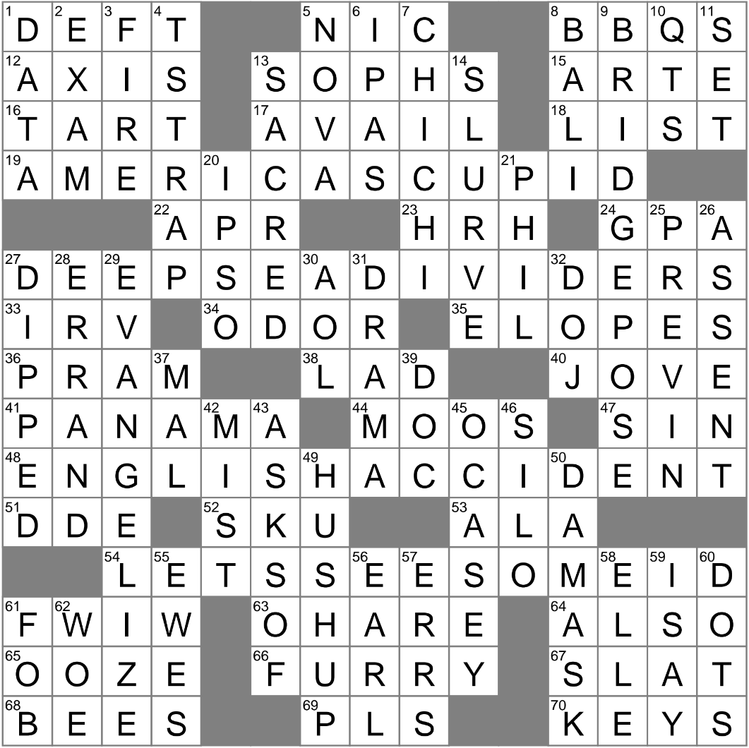 Affectedly Elegant Crossword Clue Archives LAXCrossword