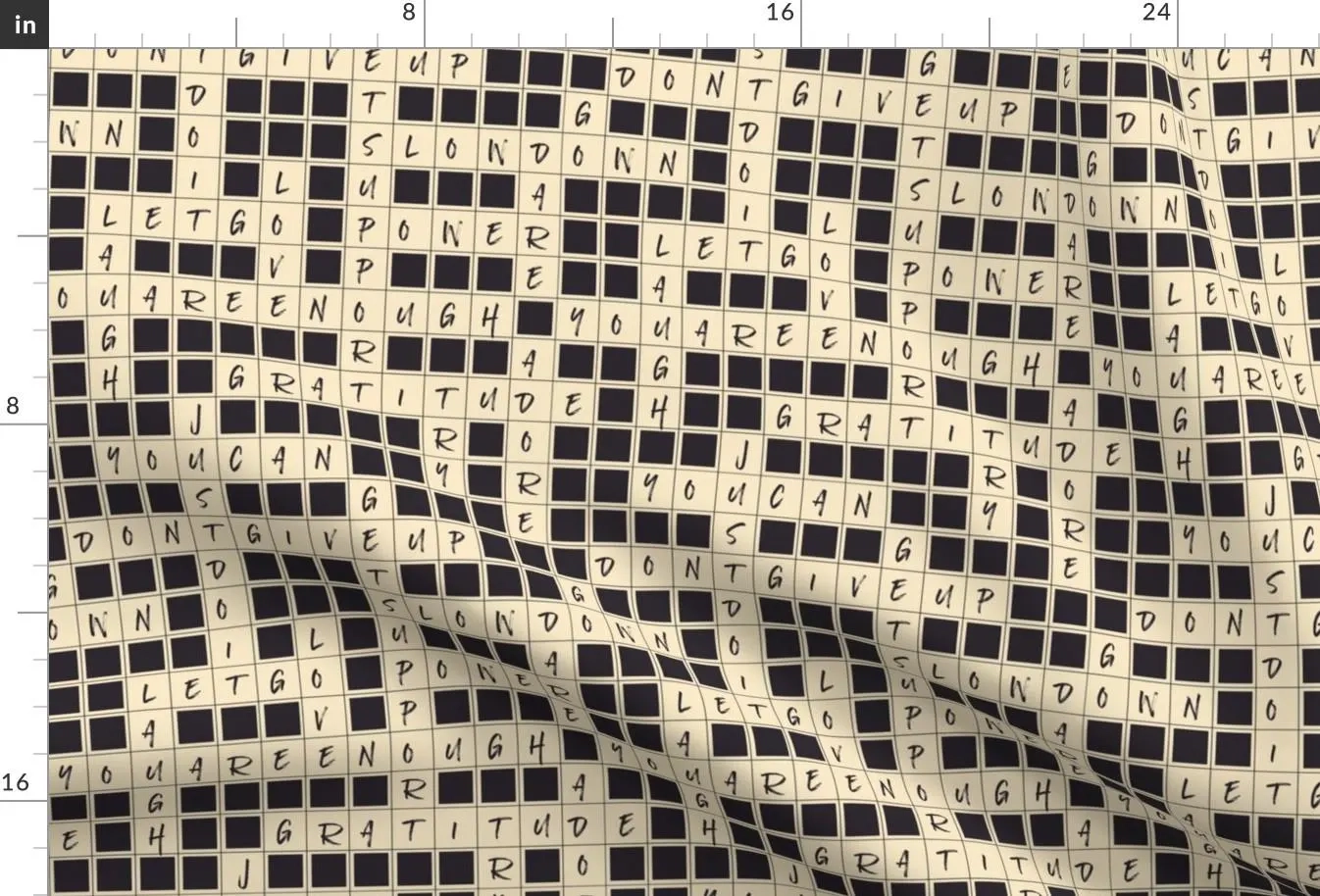 Affirmation Crossword Puzzle Fabric Crosswords Affirmations By Patternlady Affirmation Cotton Fabric By The Yard With Spoonflower Etsy