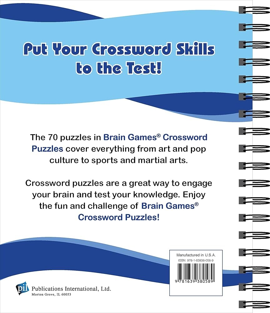 Amazon Brain Games Crossword Puzzles Waves Solve Clues And Have Fun With 70 Puzzles 9781639380589 Publications International Ltd Brain Games Books
