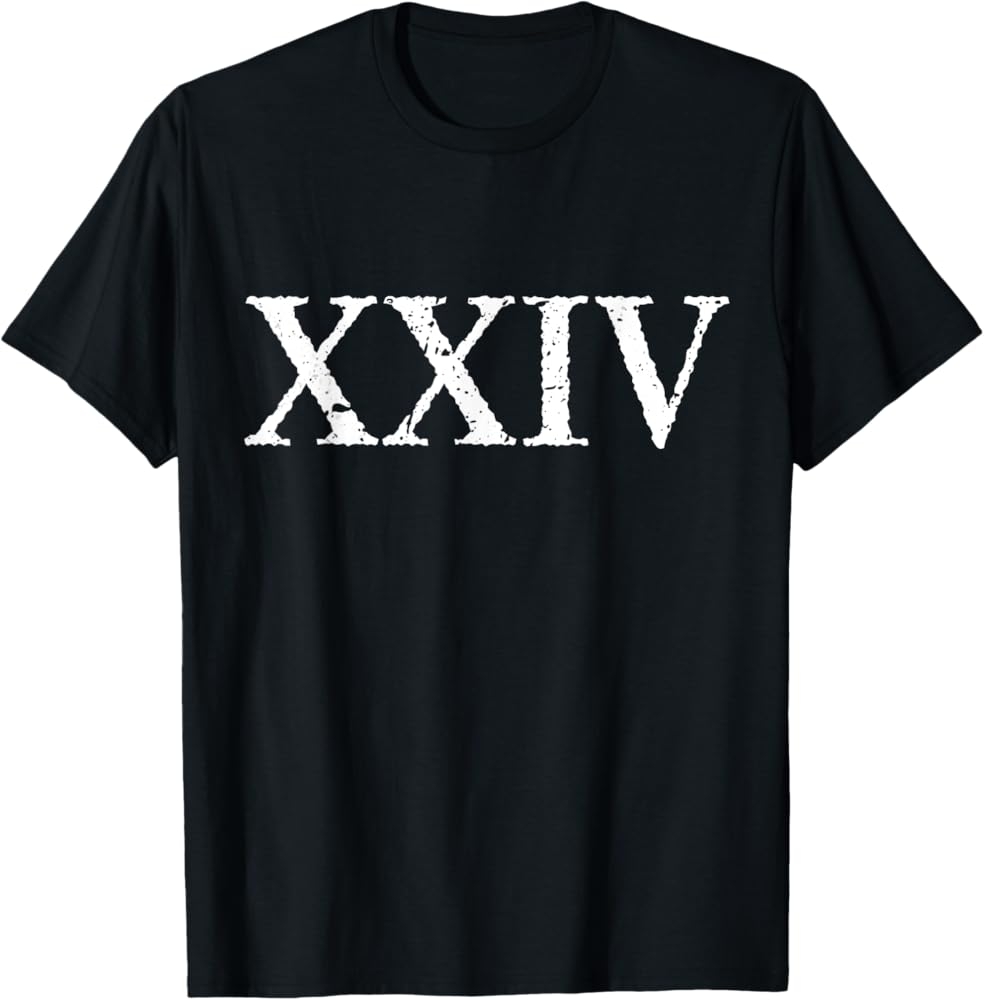 Amazon Roman Numeral 24 XXIV Product Twenty Four T Shirt Clothing Shoes Jewelry