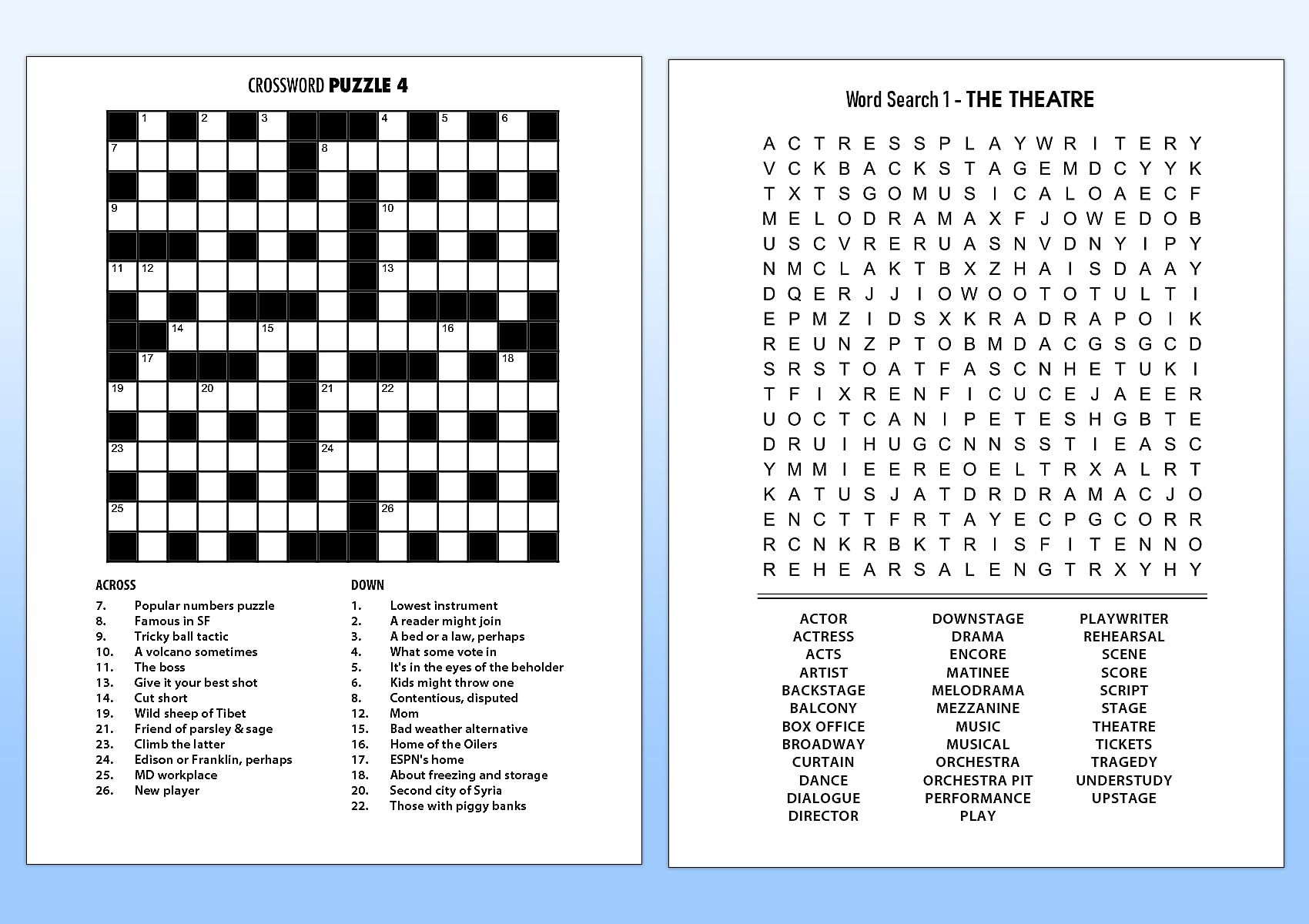 senior crossword puzzles