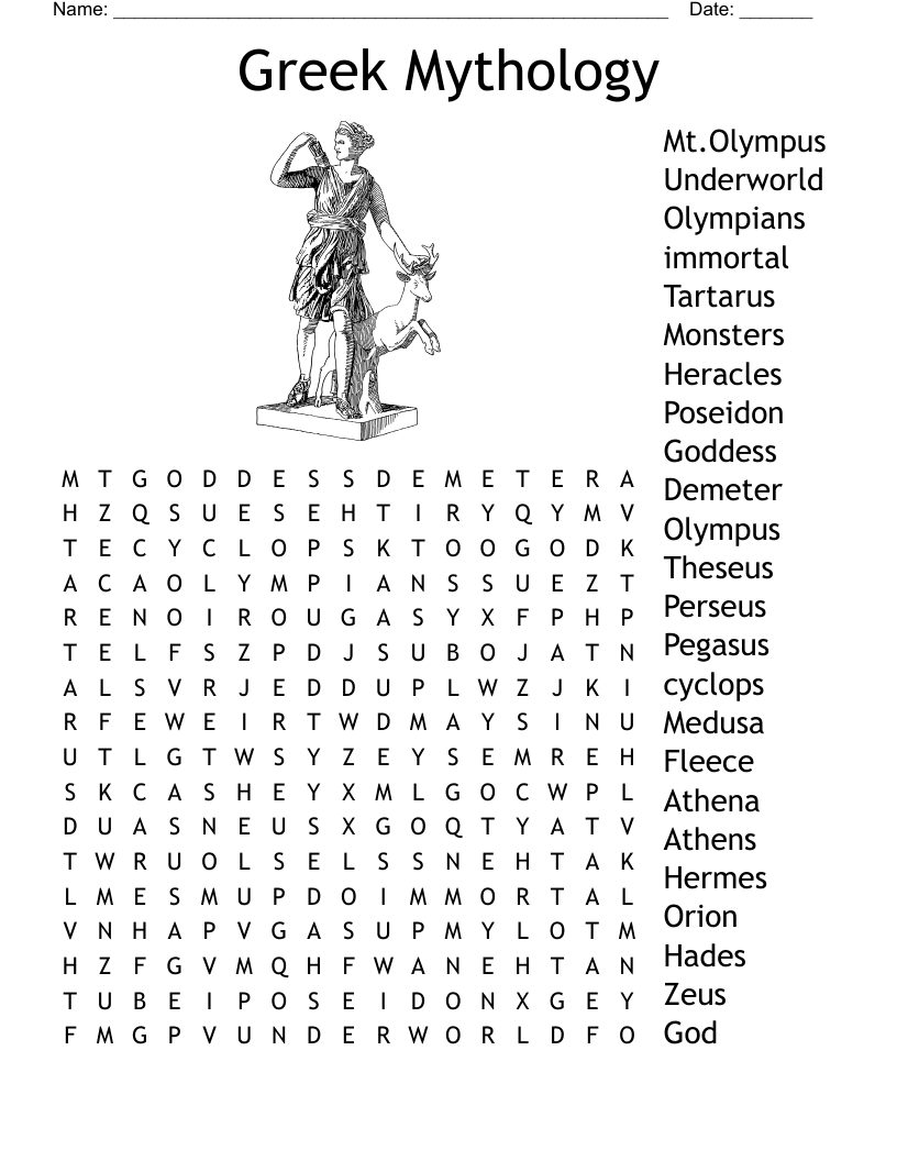 Ancient Greek Crossword Puzzle WordMint