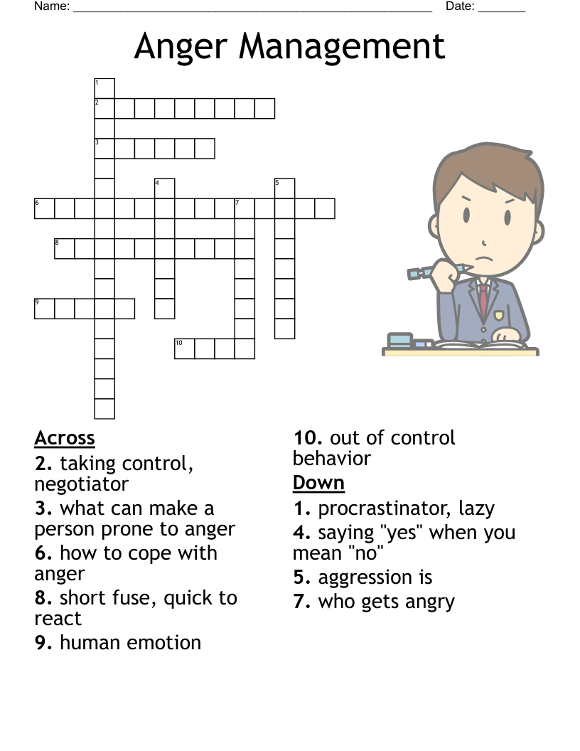 Anger And Aggression Worksheet WordMint
