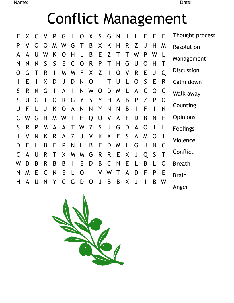 Anger Management Crossword WordMint Worksheets Library
